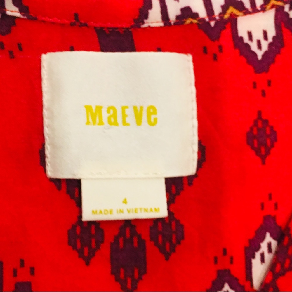 Maeve Button Down Blouse Size 4 - Picture 3 of 5